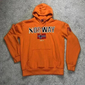 Scandinavian Explorer Norway Sweden Flags Orange Pullover Hoodie